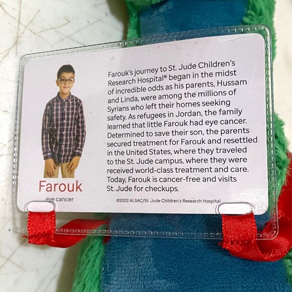 St Jude Dinosaur Plush 13" Standing Green Child Patient Designed Stuffed Animal - Picture 4 of 9